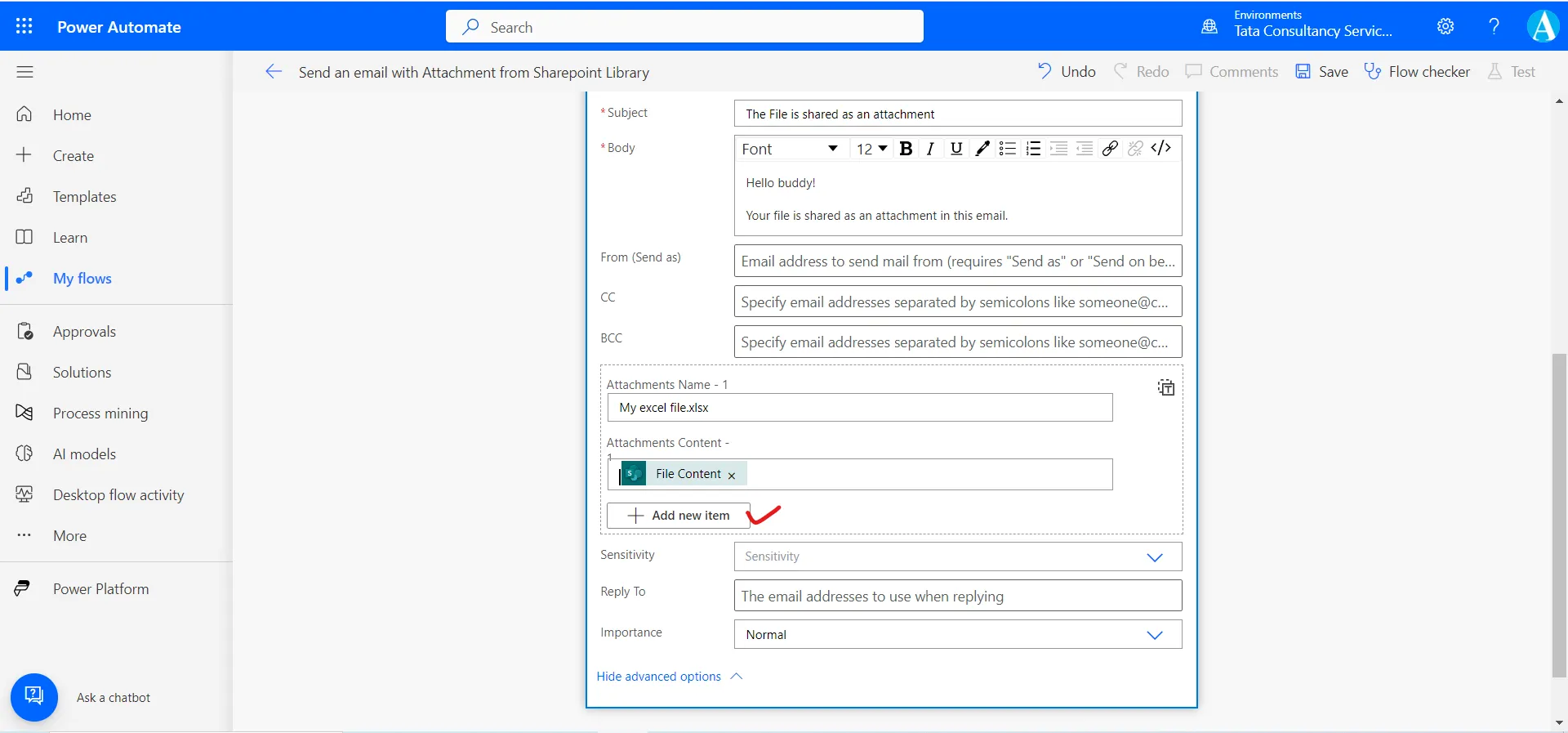 Send an email with Attachment from Sharepoint Library