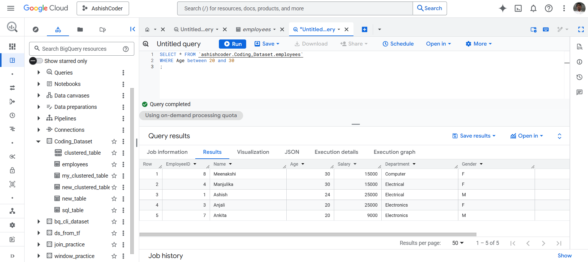 AND operator in BigQuery