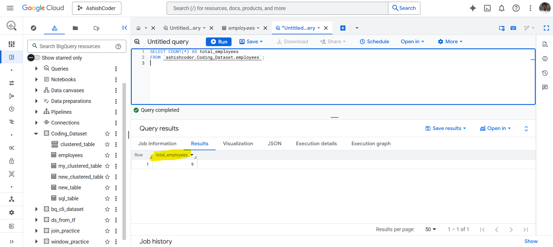 Count function in BigQuery Count function in BigQuery