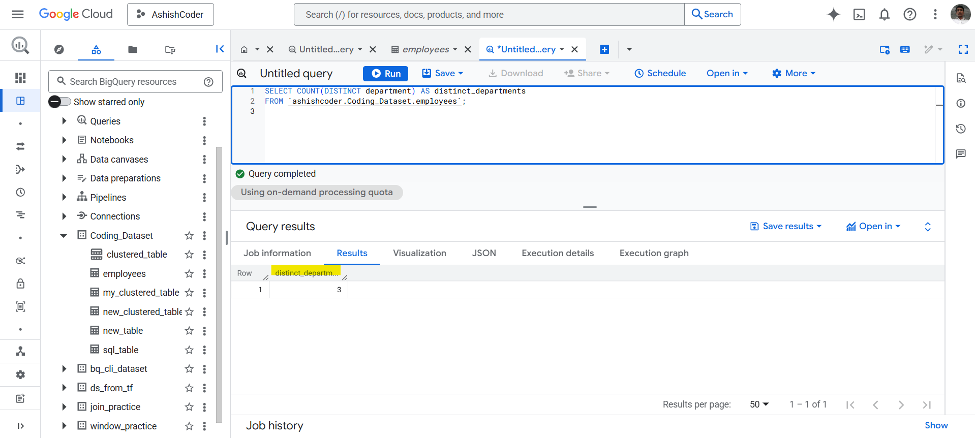 Count function in BigQuery Count function in BigQuery