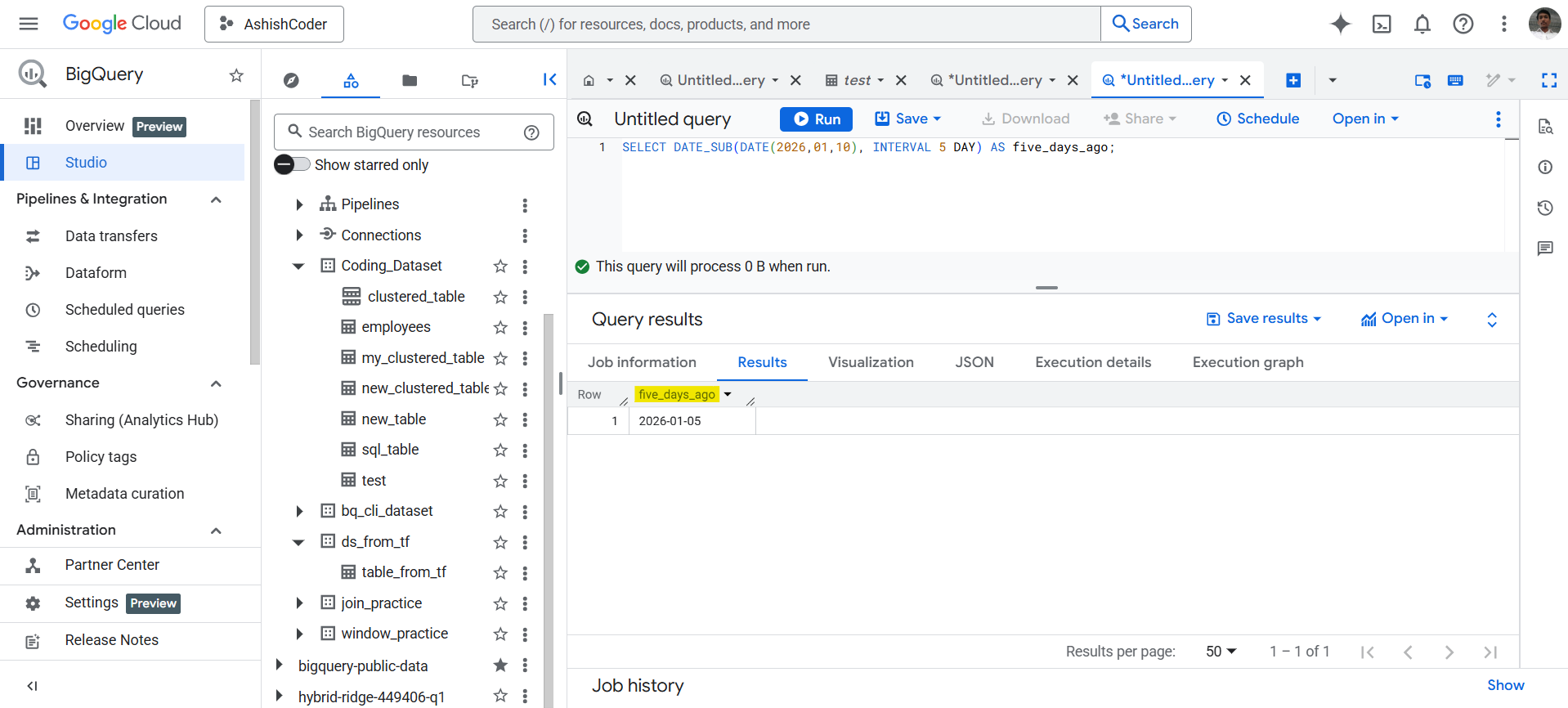 DATE_SUB function in BigQuery DATE_SUB function in BigQuery
