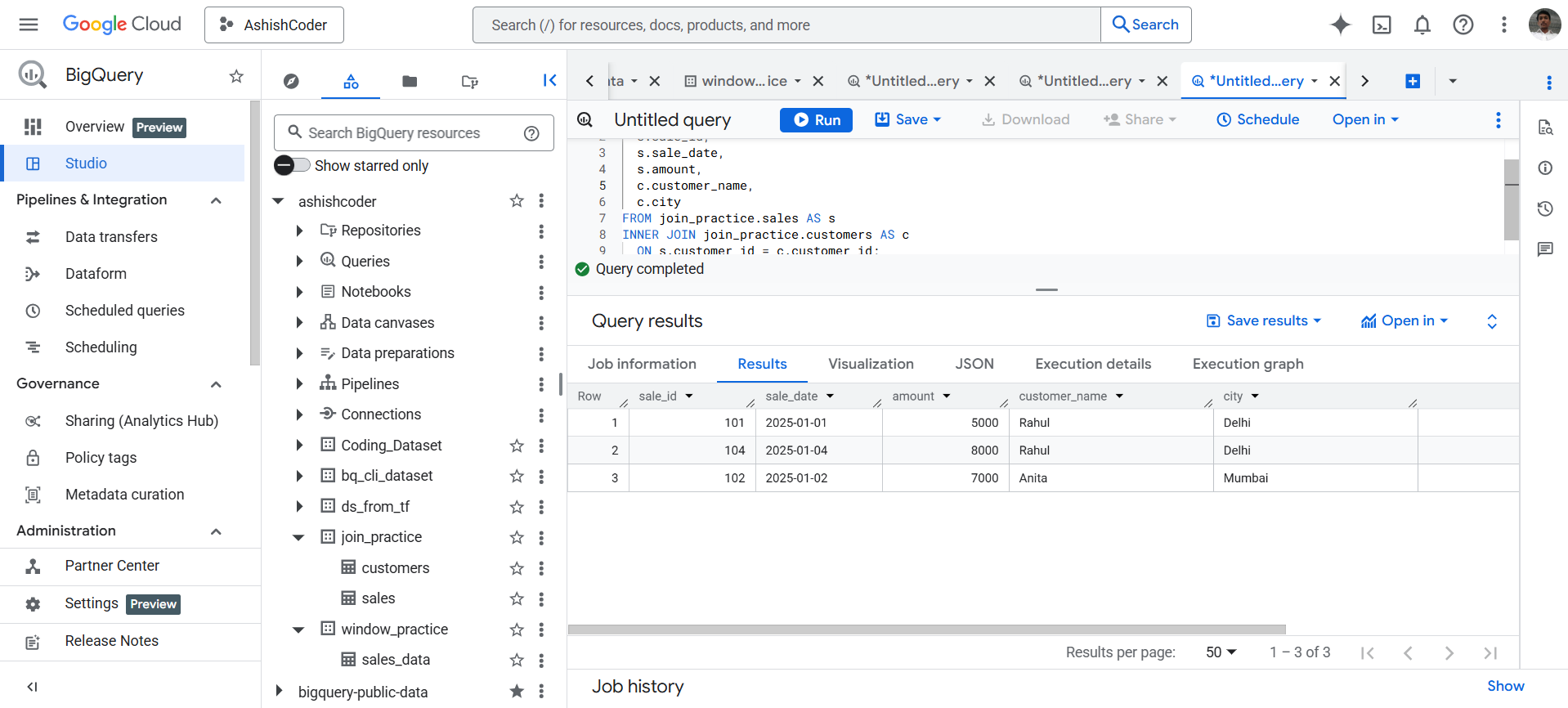 Inner join in BigQuery