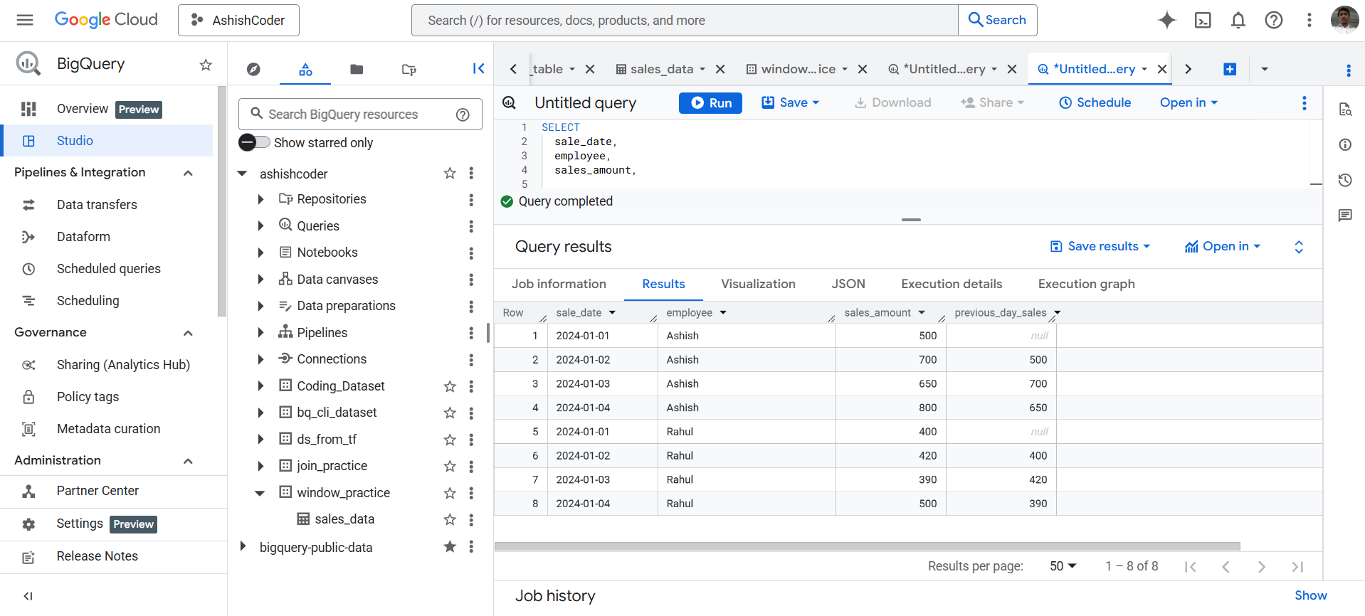 LAG Function in BigQuery LAG Function inBigQuery