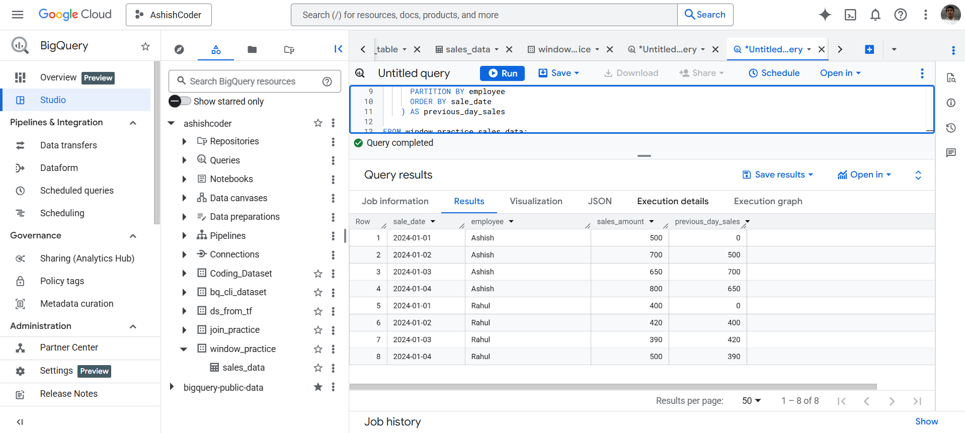 LAG Function in BigQuery LAG Function inBigQuery