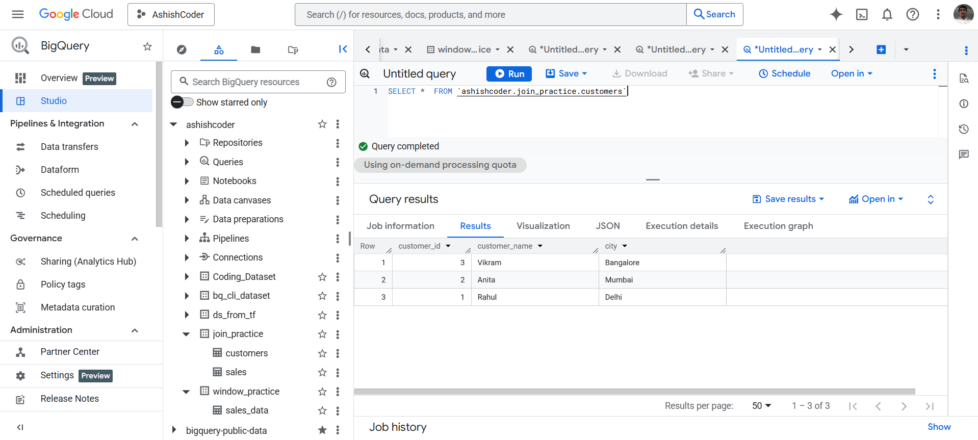 Left join in BigQuery