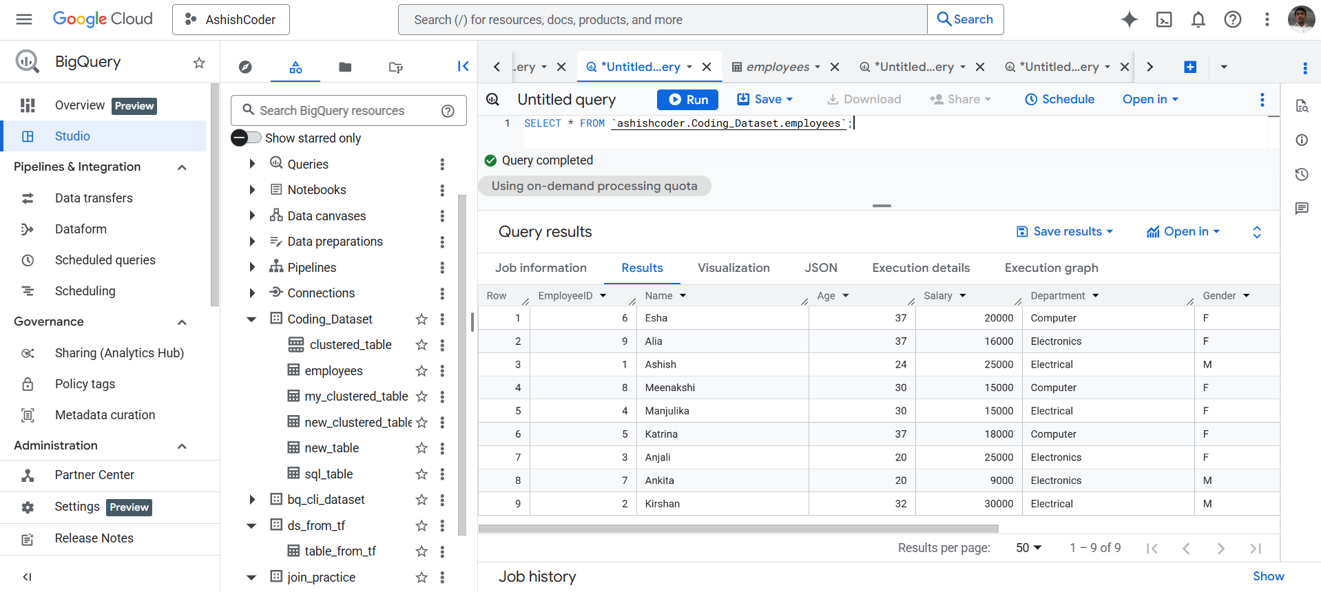 OR operator in BigQuery