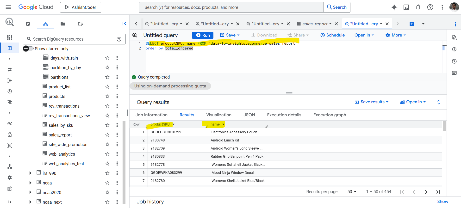 ORDER BY without selecting column