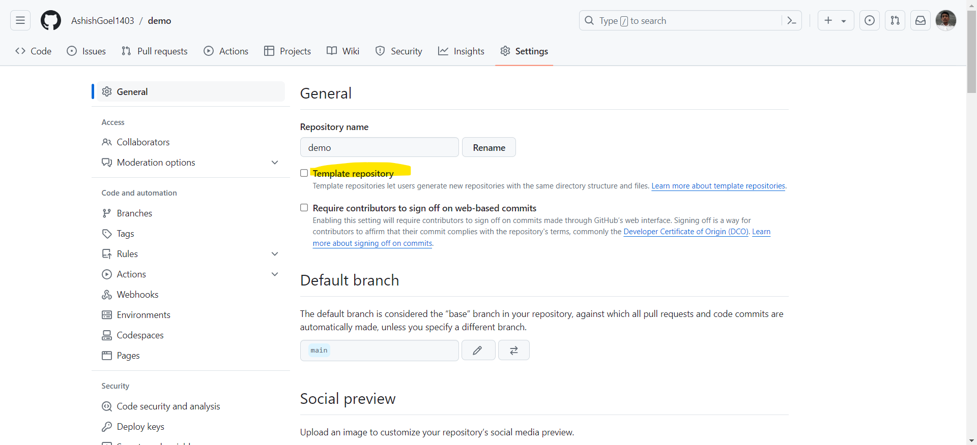 Create a template repository in GitHub Create a template repository in GitHub