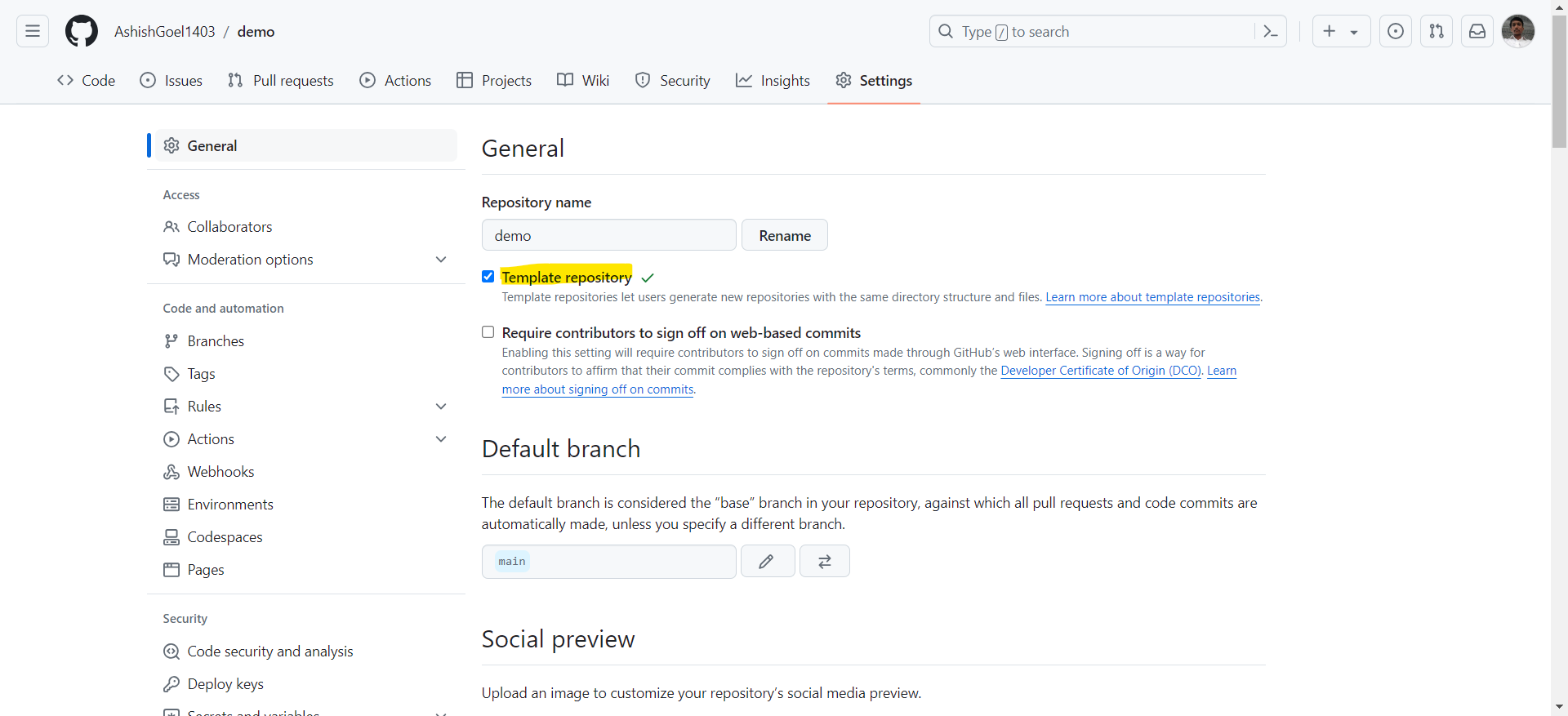 Create a template repository in GitHub Create a template repository in GitHub