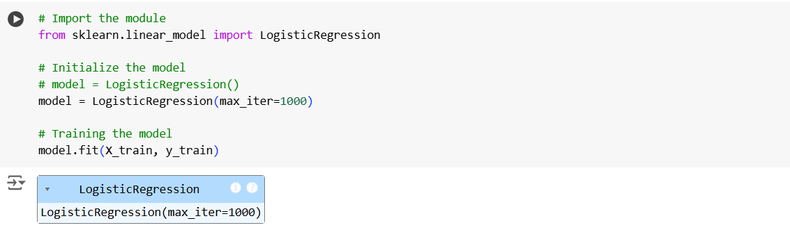 LogisticRegression Algorithm in ML