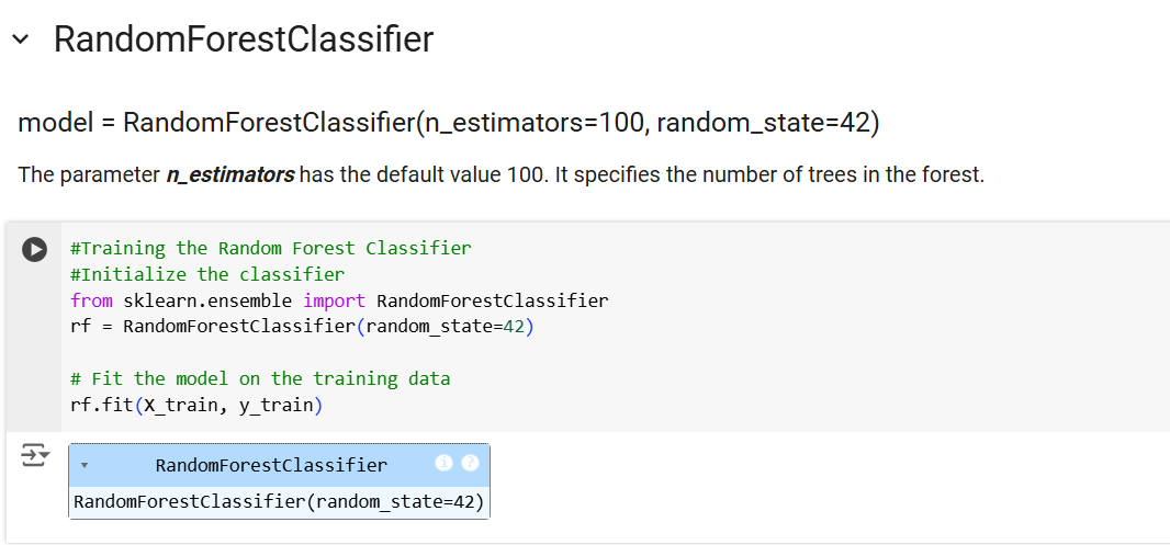 RandomForestClassifier Algorithm in ML