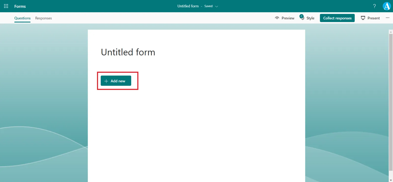 Create a new Microsoft Form