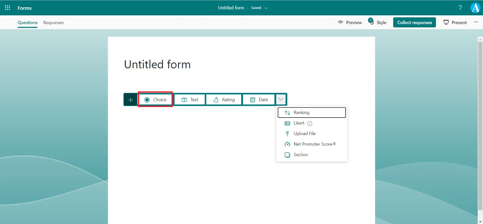 Create a new Microsoft Form