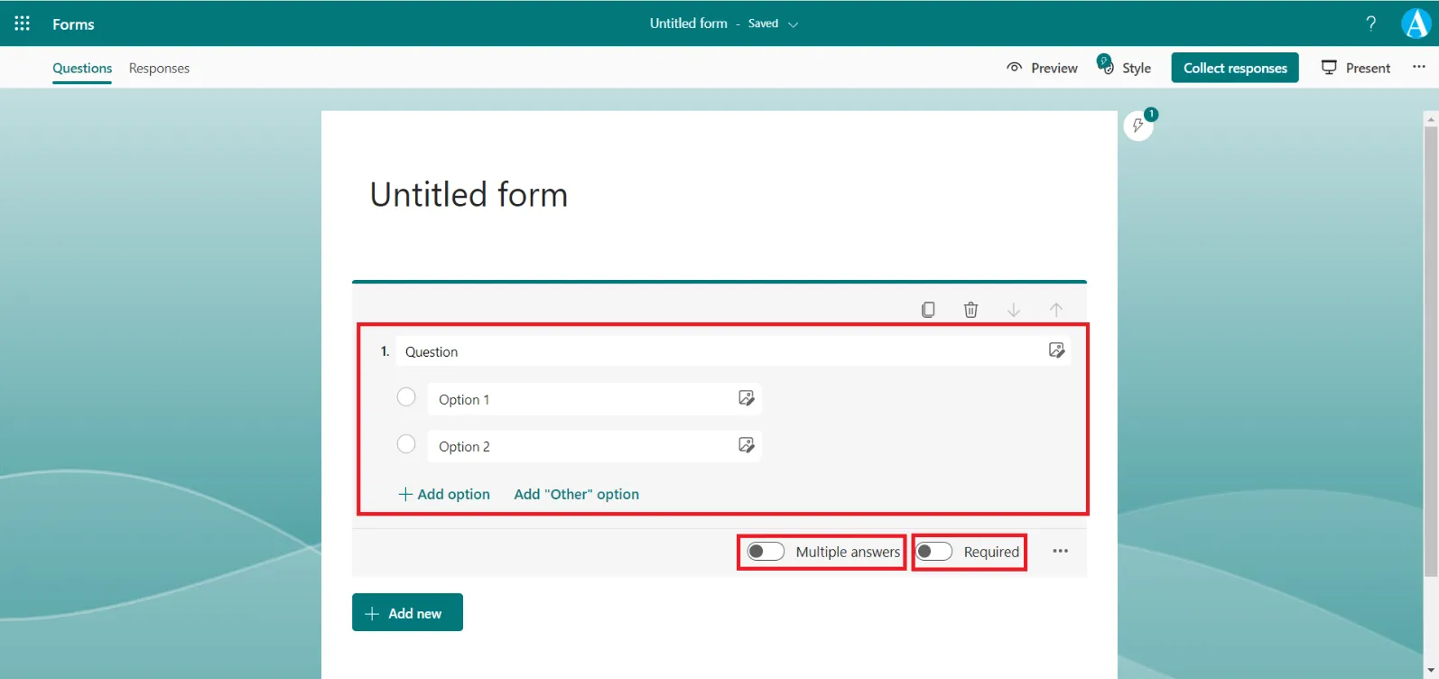 Create a new Microsoft Form