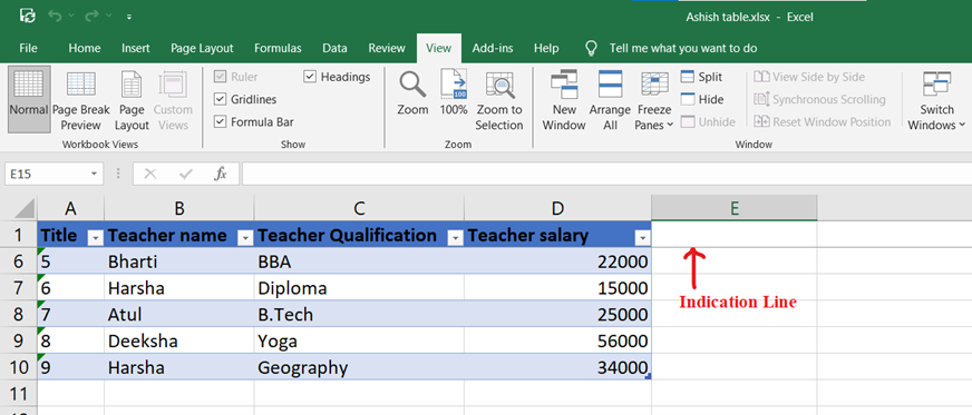 Freeze Rows and Columns in excel