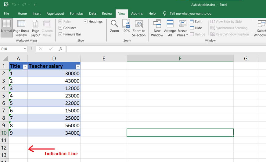 Freeze Rows and Columns in excel