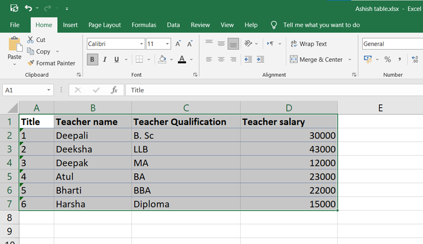 tables in excel tables in excel