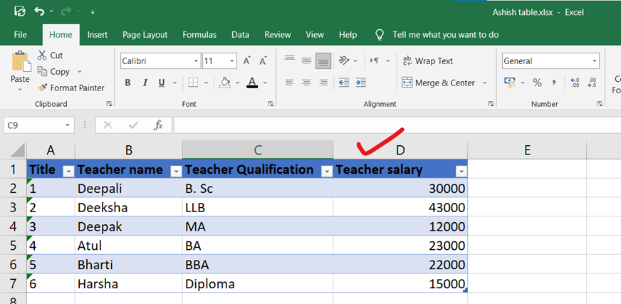 tables in excel tables in excel