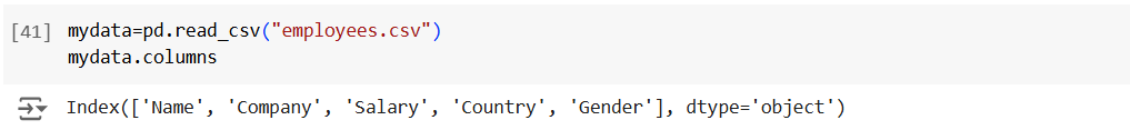 The pandas.DataFrame.columns property in Pandas