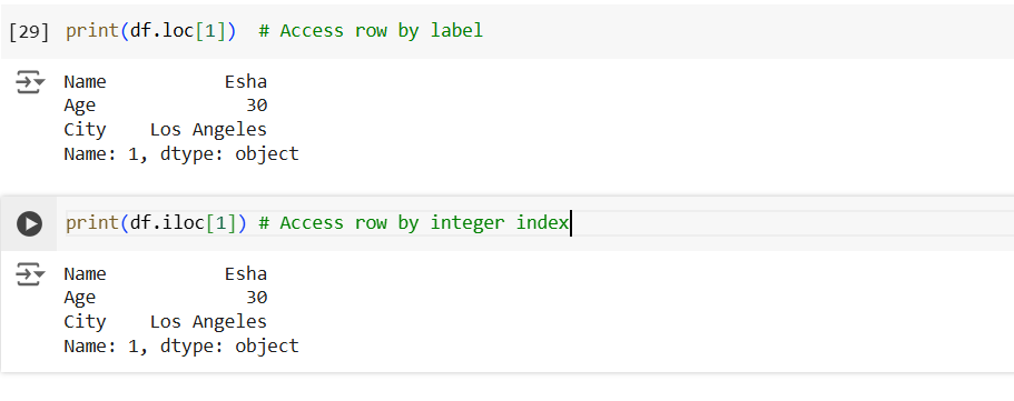 Dataframe in Pandas