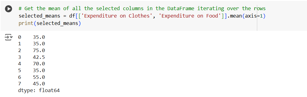 The mean() method in Pandas The mean() method in Pandas