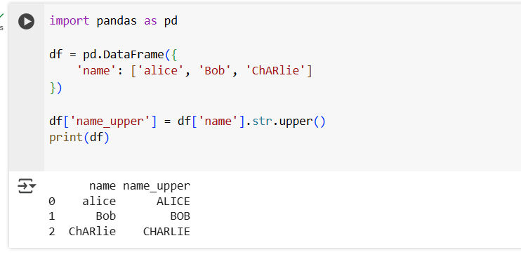 upper method in Pandas upper method in Pandas