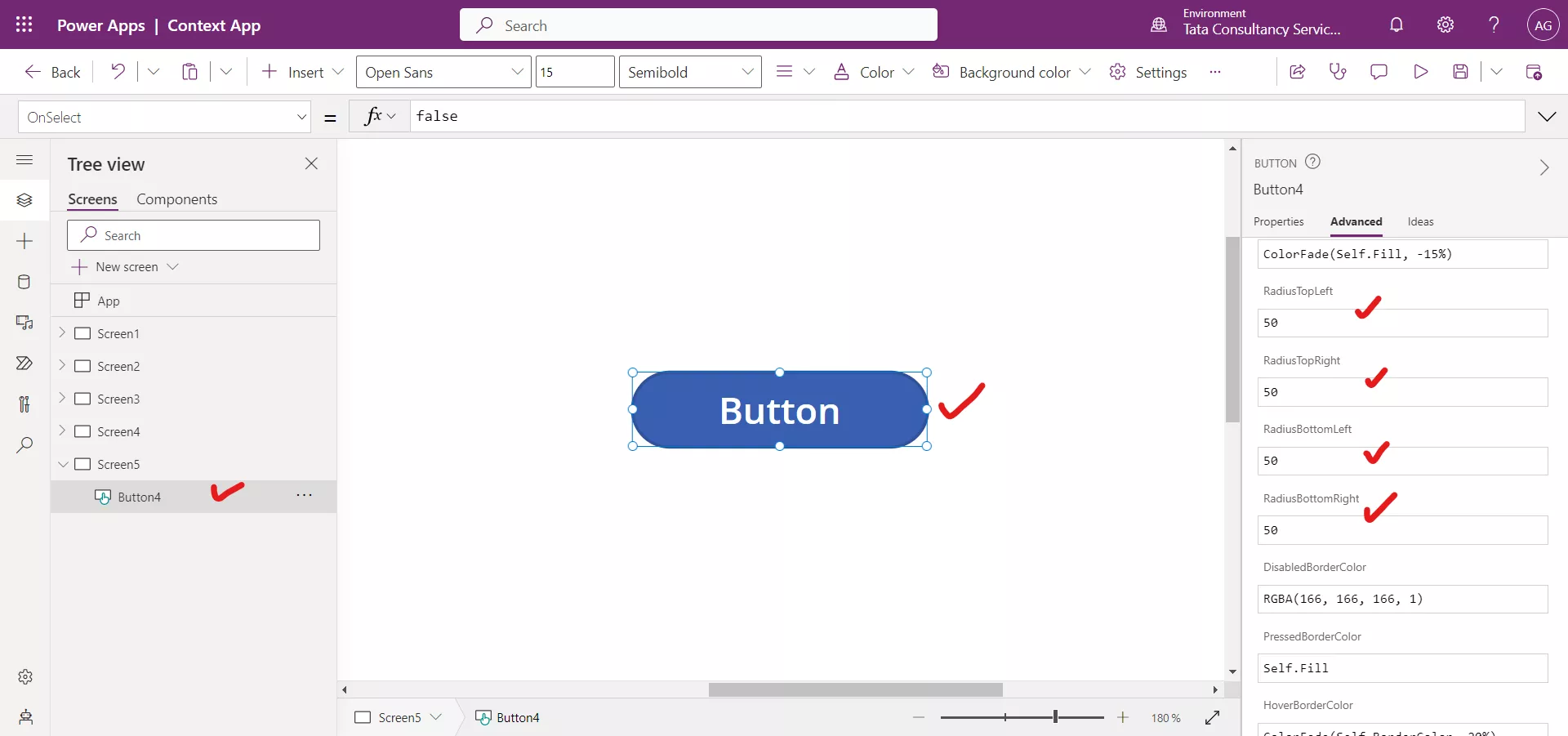 Button control in Canvas Power Apps