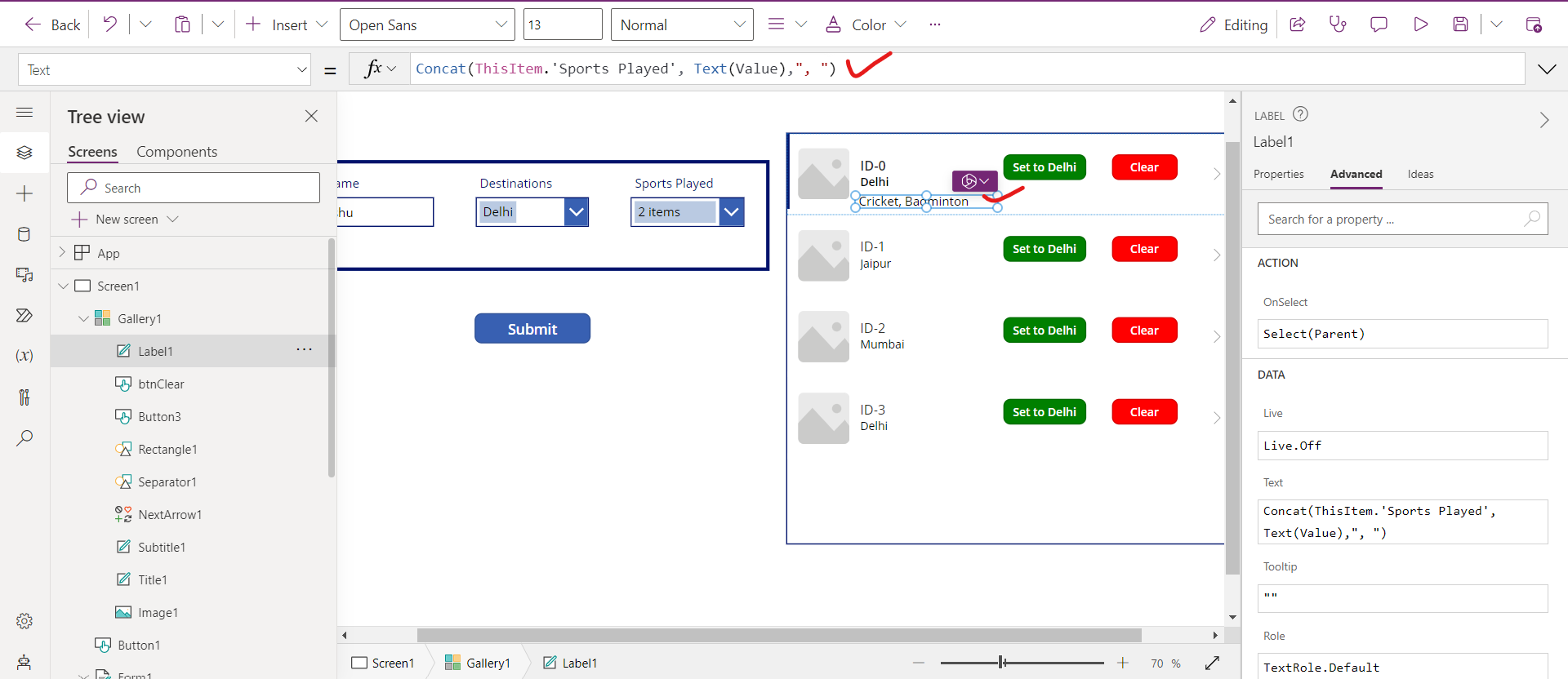 Choices in Dataverse