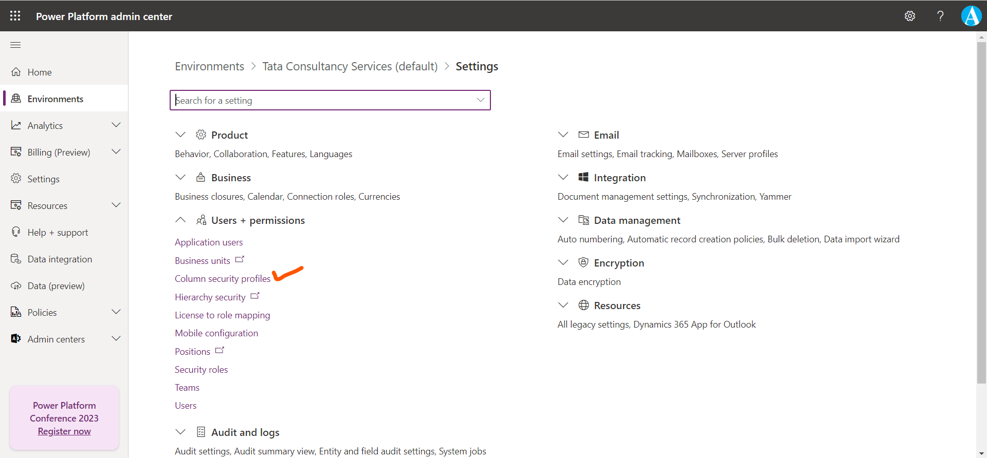 Column Level Security in Power Platform