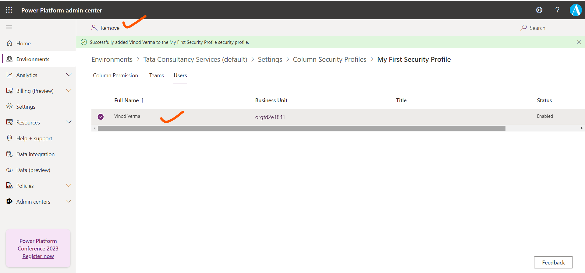 Column Level Security in Power Platform