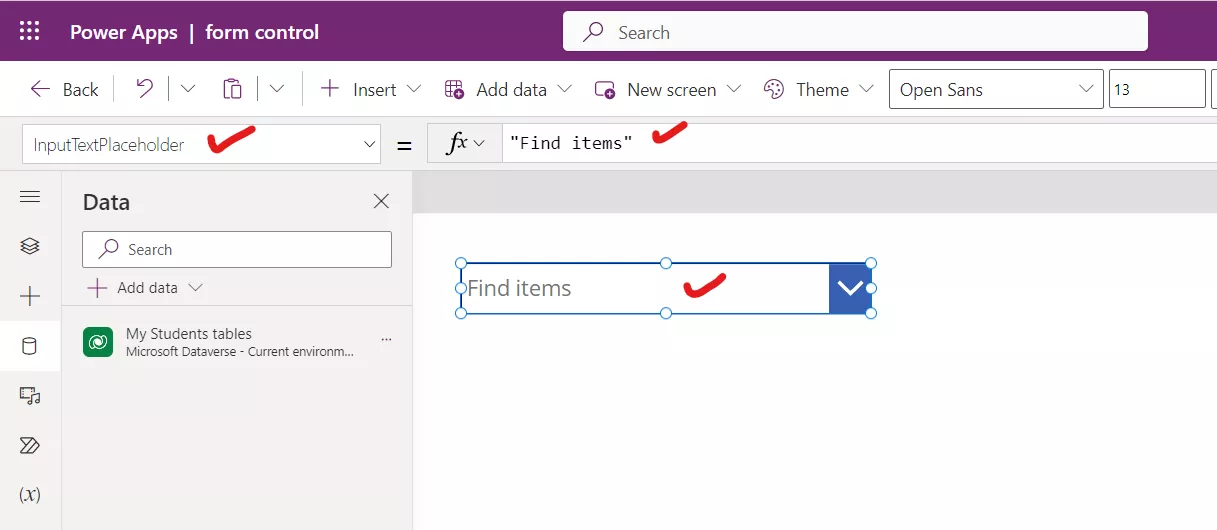 Combo box control in Power Apps