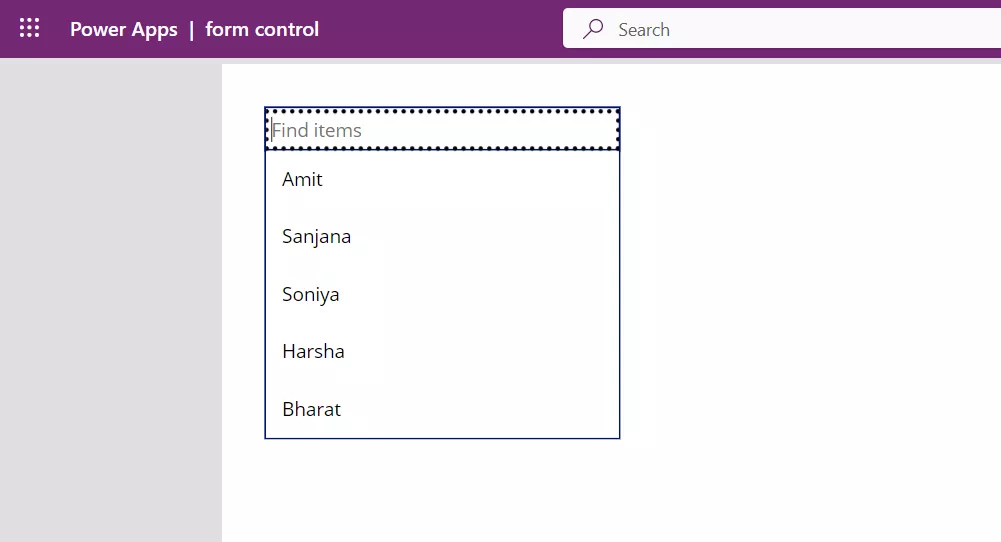 Combo box control in Power Apps