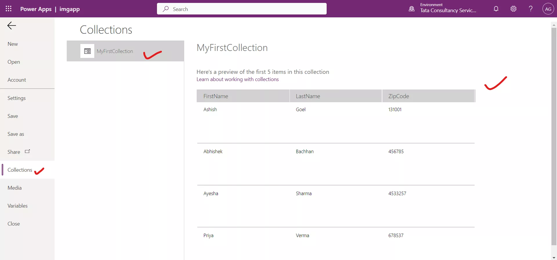 Collections in Power Apps