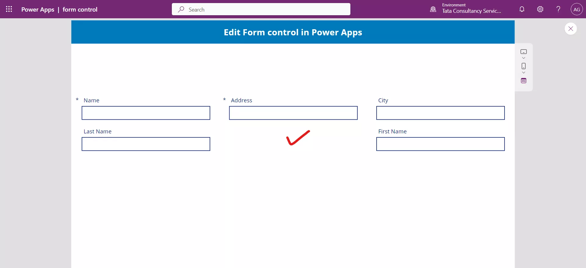 Card control in Power Apps