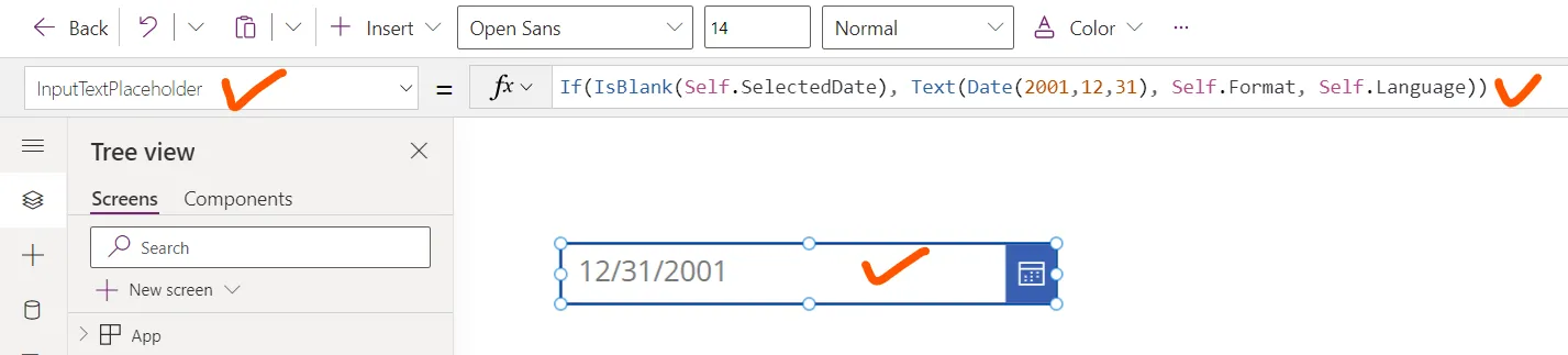 Date Picker control in Power Apps