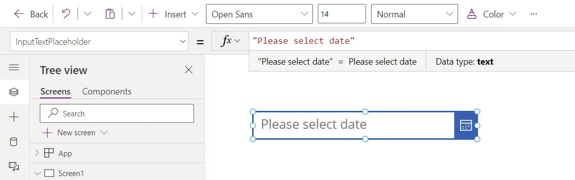 Date Picker control in Power Apps