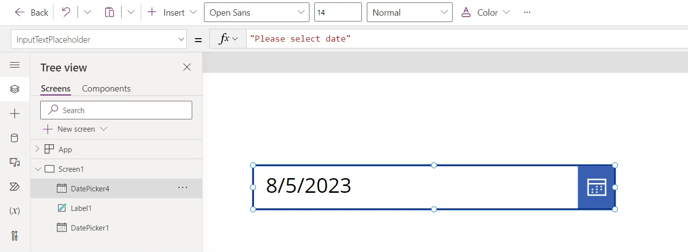 Date Picker control in Power Apps