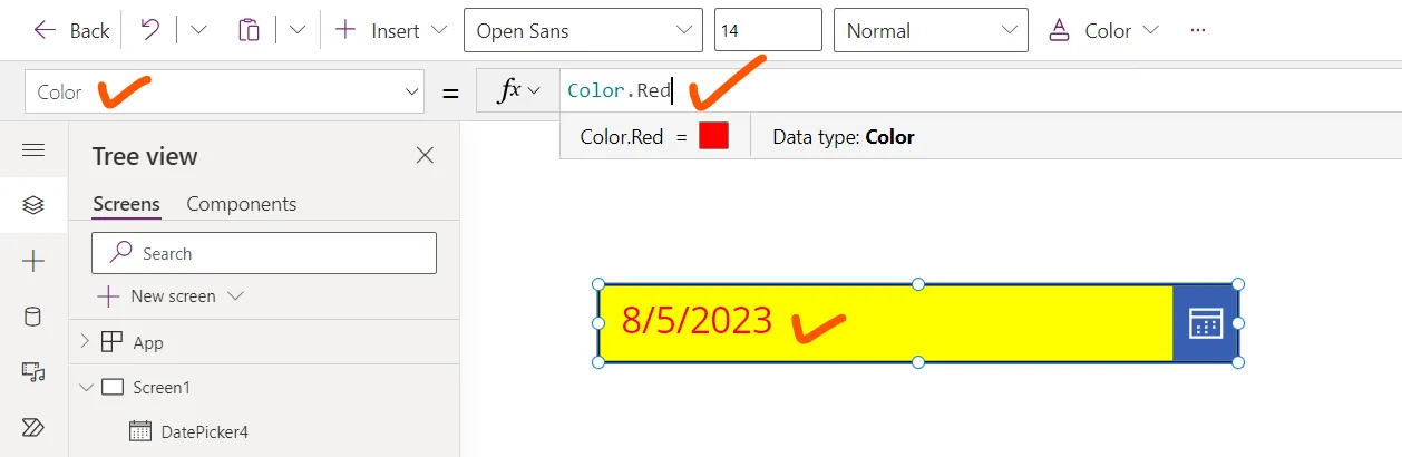 Date Picker control in Power Apps