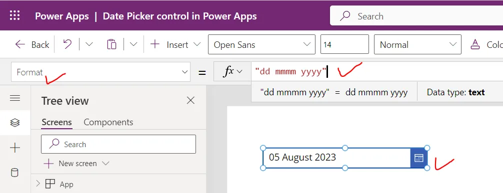 Date Picker control in Power Apps