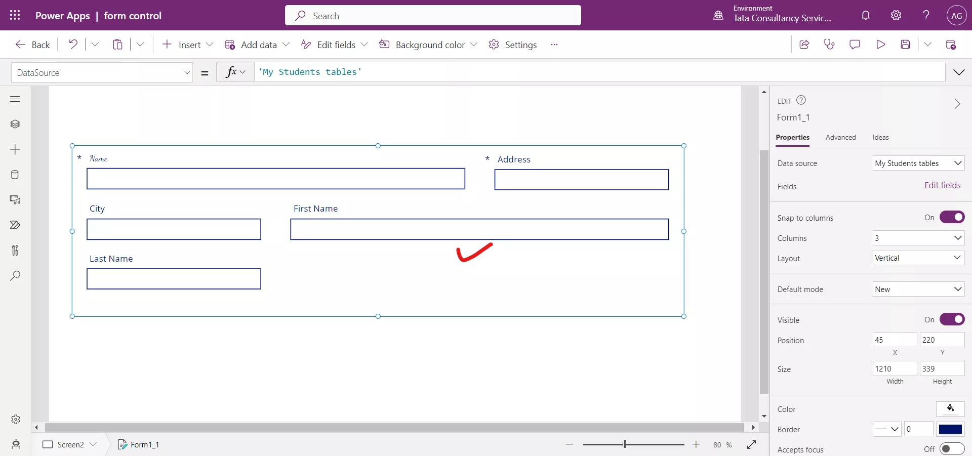 Designing the Form control in Canvas Power Apps