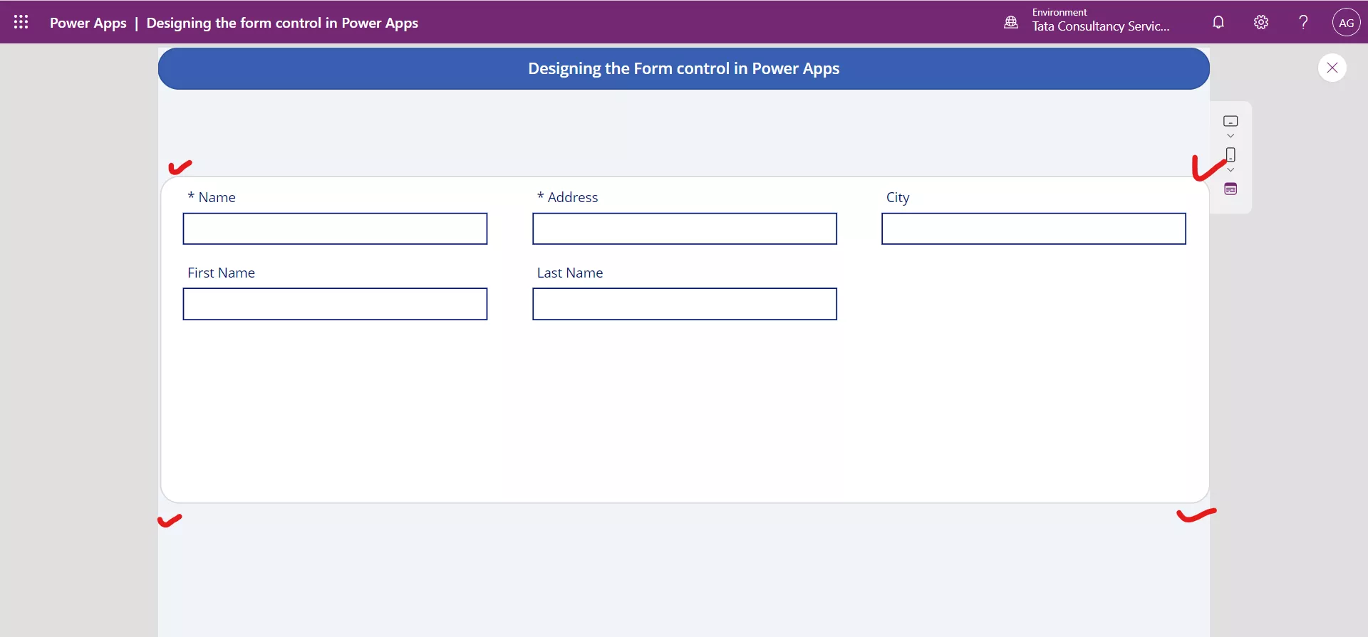 Designing the Form control in Canvas Power Apps