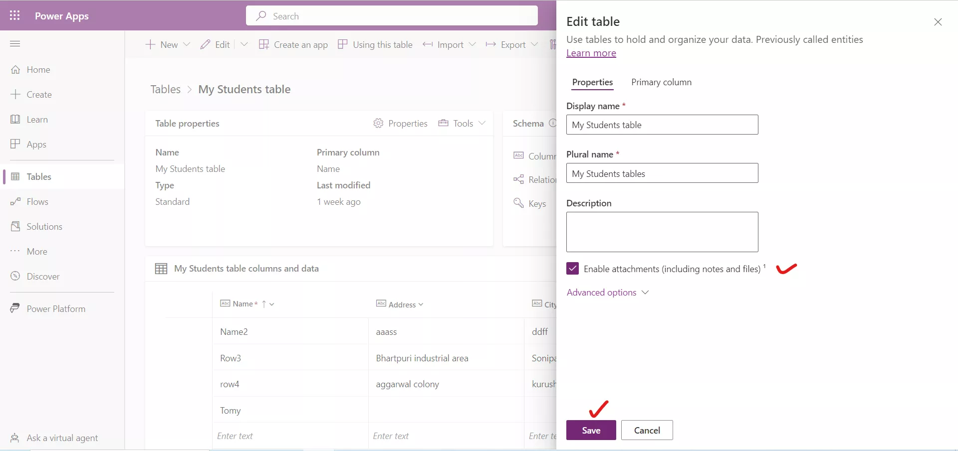 Enable Attachment in Dataverse