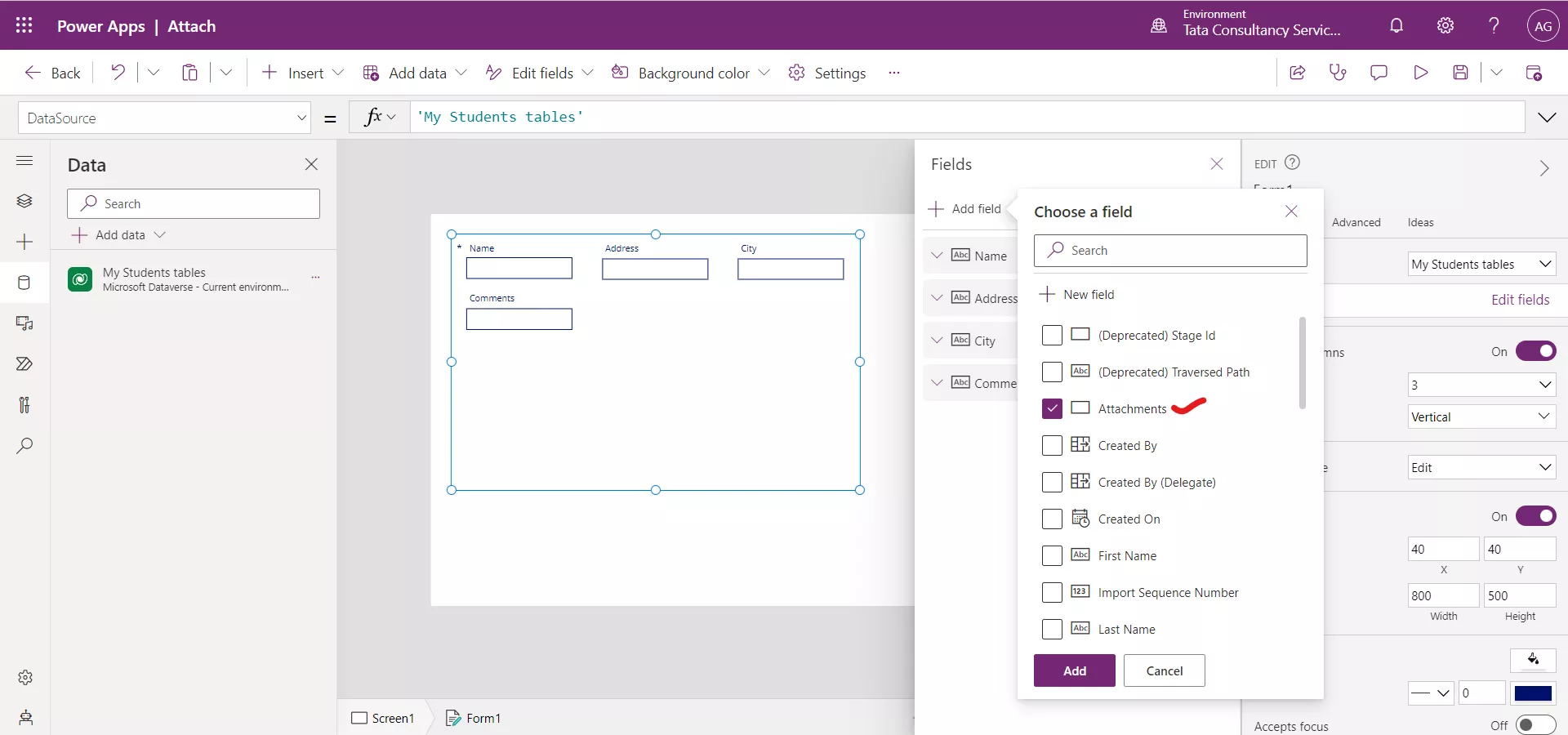 Attachments in Power Apps