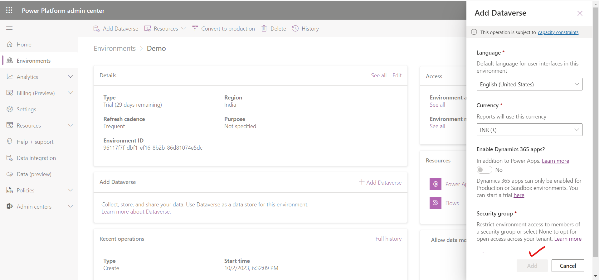 Environment in Power Platform