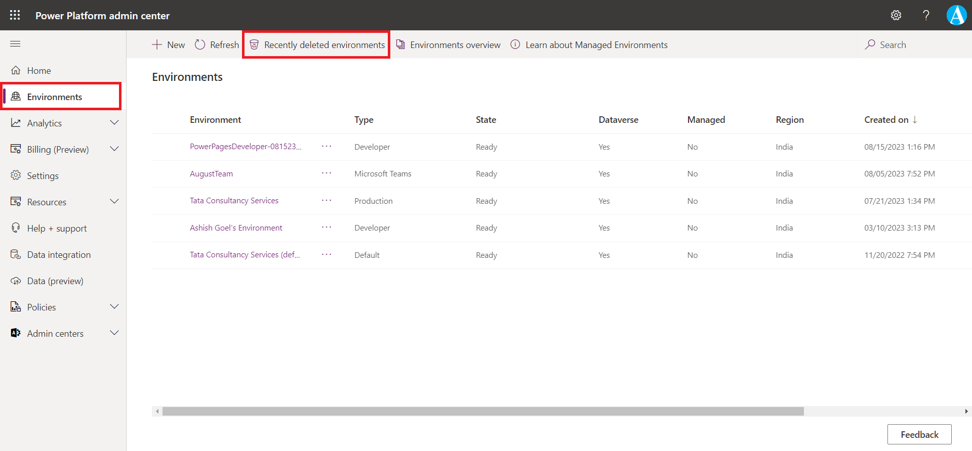 Environment in Power Platform