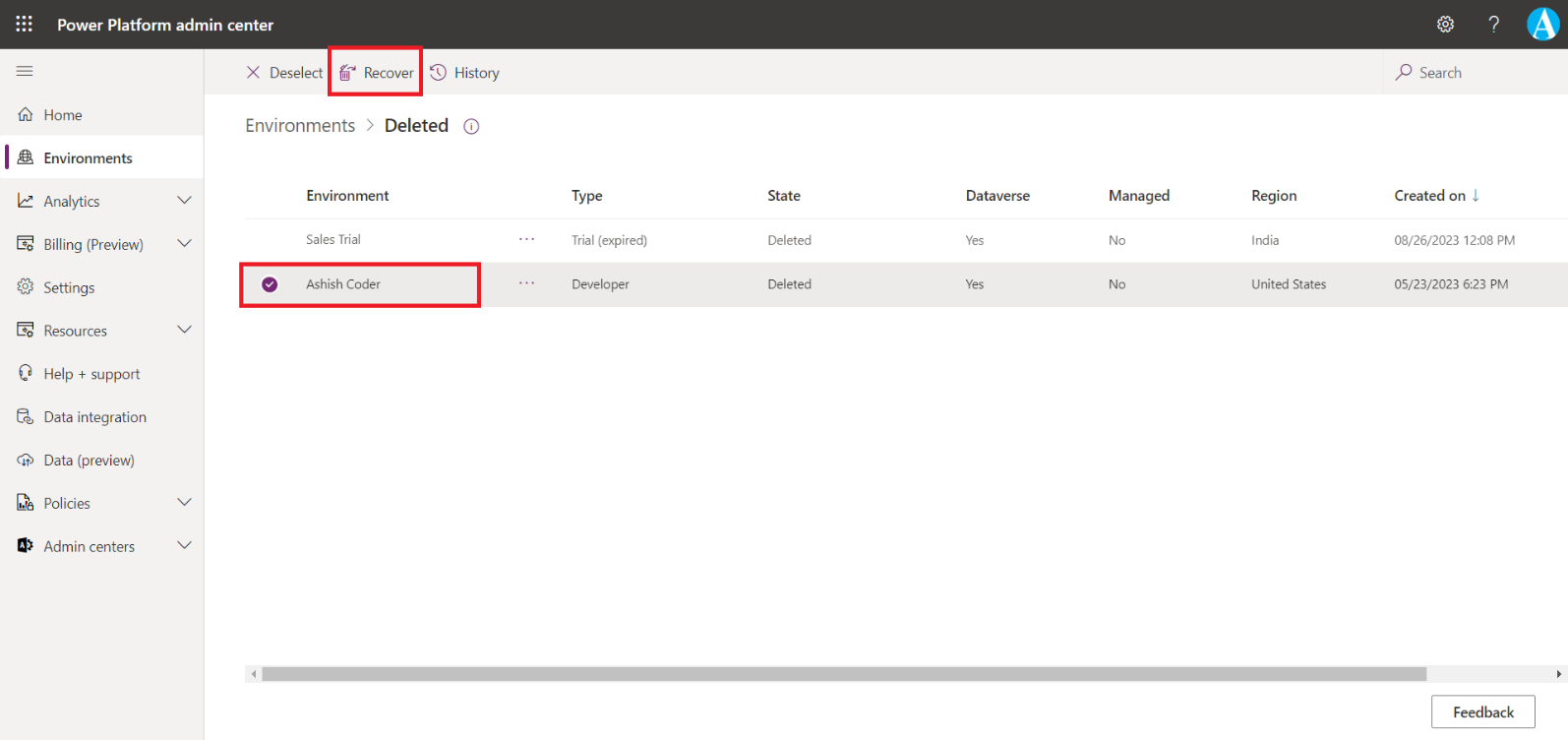 Environment in Power Platform