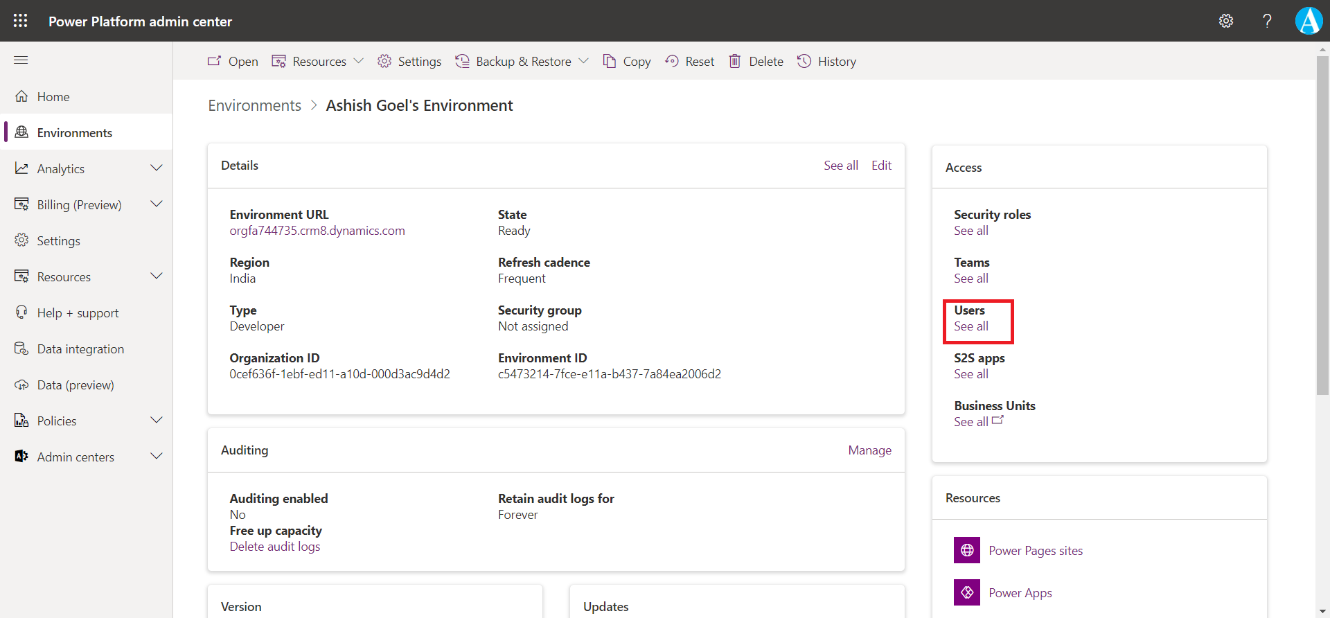 Environment in Power Platform