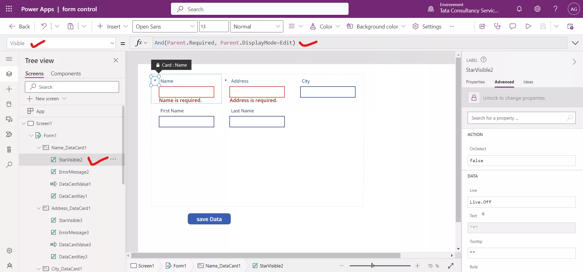 Form components in Power Apps