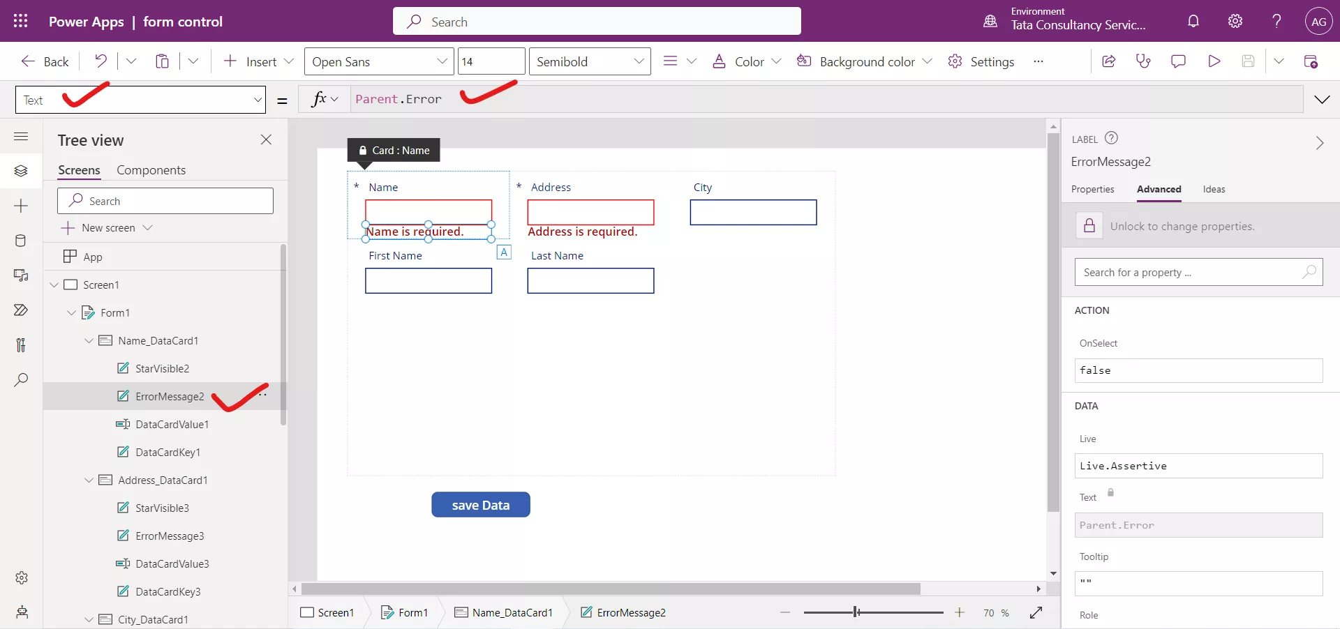 Form components in Power Apps