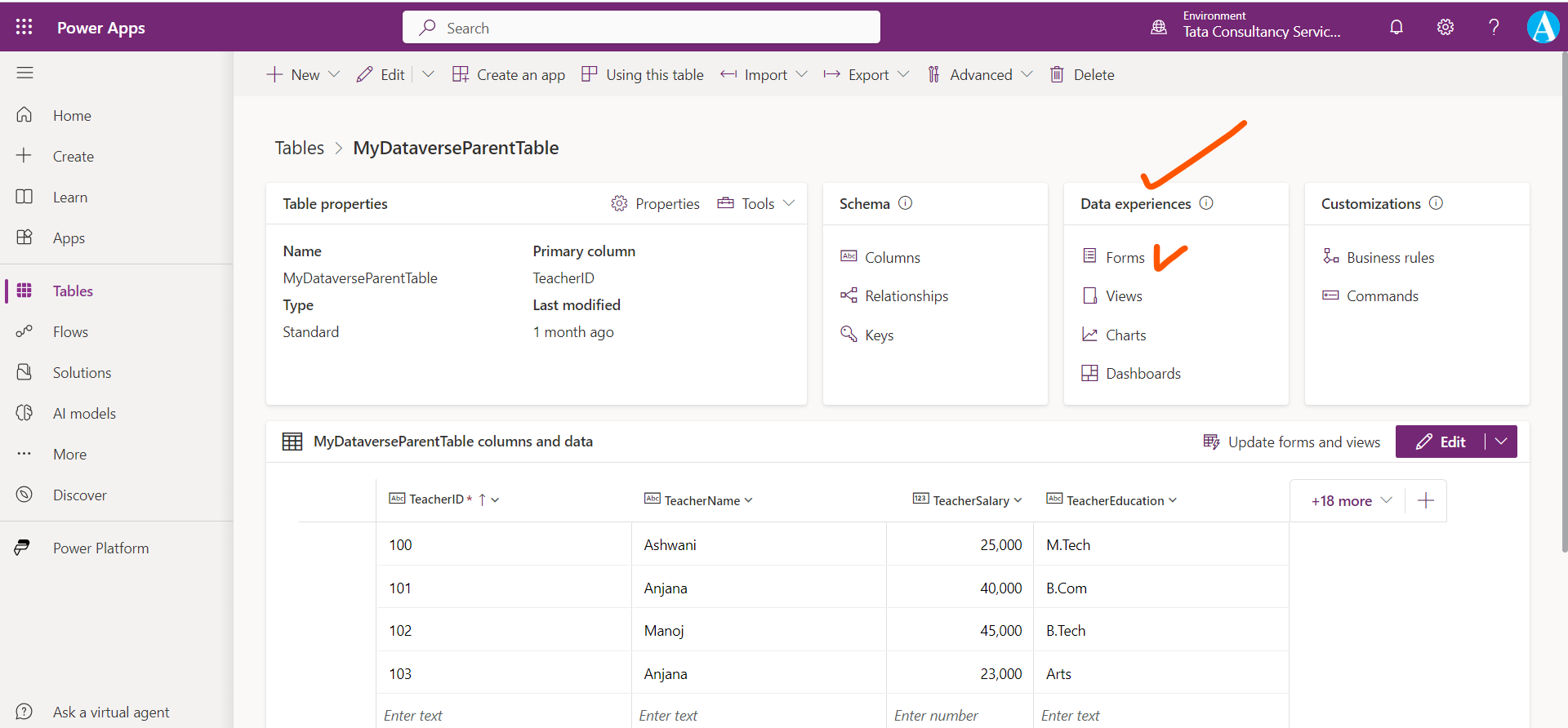 Forms in Model Driven Apps